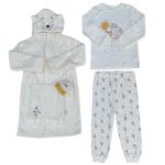 Unisex long sleeve polar bear robe and white top with polar bear designs