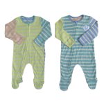 Set of multicolor stripe overall with zip