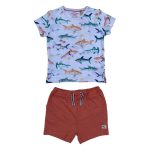 2 Piece set of top & short with fish designs (18-24 Months)