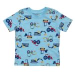 Blue short sleeve top with truck designs (2-3 Years)