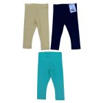 3 Pack of yellow, black and turquoise blue plain leggings  (George)