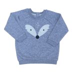 Gray color long sleeve top with a racoon design
