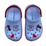 CLOGS (white and red clogs with love and mickey mouse design)