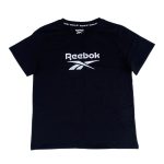 Black short sleeve top with Reebok logo design