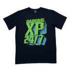 Black short sleeve tee top with 3d text design