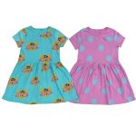 Cheetah floral short sleeve dresses 2 Pack