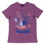 Plum T Rex dinosaur ramen graphic T-shirt