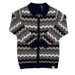 Billie Faiers collared striped chevron zip up cardigan