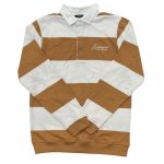Striped long sleeve rugby sweatshirt