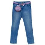 Denim girls' skinny Jeans with accessories (3 Piece set)