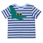 Stripy crocodile rash short sleeve top