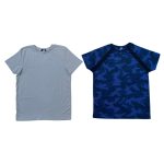 Gray & Blue Camouflage Panelled Global Edition Short Sleeve