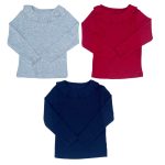 3 Pack elegant hot neck long sleeve top