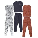 3 pack of multicolor plush pyjamas