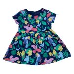 Navy toucan jersey dress