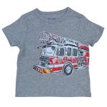 Toddler boys fire truck graphic tee - gray