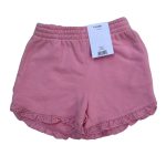 Pink broderie hem sweat shorts