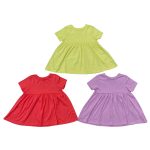 Multicolor short sleeve dress (Yellow, Red & Purple)
