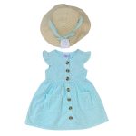Blue lace sun dress short set and hat