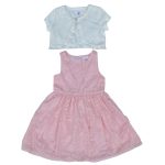 Girls floral party dress & cardigan set