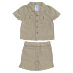 Textured shirt and shorts set
