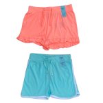 Light orange & turquoise blue girls cotton shorts