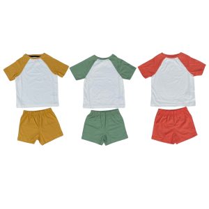 Neutral raglan short pyjamas 3 pack