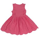 Eyelet detail sleeveless dress with button closure