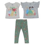 Disney princess girls 2 pack long sleeve top and leggings set