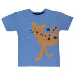 Boy's blue printed round neck T-shirt