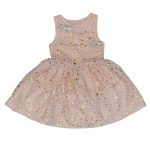 Little girl's star foil a line dress