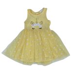 Flared dress with embroidered yoke