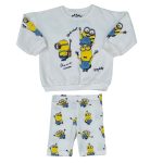 Minion graphic print longsleeve top and a matching short
