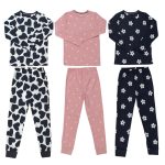 Cotton jersey pyjamas - Dark/Hearts and floral design