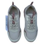 Girls lace up shoes with ballet pink color sparkles/white mesh top