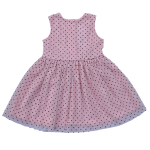 Pink spotty tulle sleeveless party dress