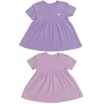 2 Pack crew neck printed baby girls' dress
