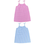 2 Pack multicolor check strappy dress