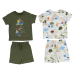 Khaki fruit truck T-shirt and shorts set 2 pack