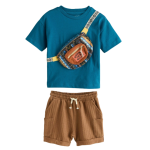 Blue short sleeve bumbag T-Shirt & Shorts Set