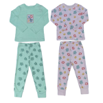 Kids floral Print Fleece 2 pack Pajama Set