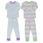 Rainbow setripe & heart shape 2 pack pyjamas set