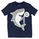 Baby graphic tee whales blue short sleeve