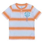 Striped jersey shirt featuring a "Ride the Tide" graphic