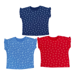 Ditsy floral frill sleeve t-shirts 3 pack