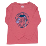 long-sleeve graphic tee features a tiger and floral design