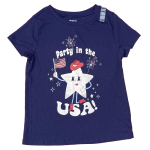 Navy blue short sleeve top star graphic