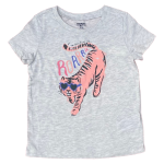 Gray short sleeve top tiger graphic