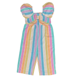 Girls multicolored stripe jumpsuit