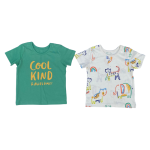 Bright striped rainbow slogan T-shirts 2 pack